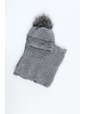 Winter set with a scarf, dark gray C41 - Online store - Boutique